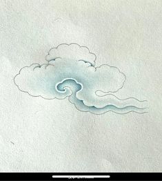 a drawing of a cloud in the sky