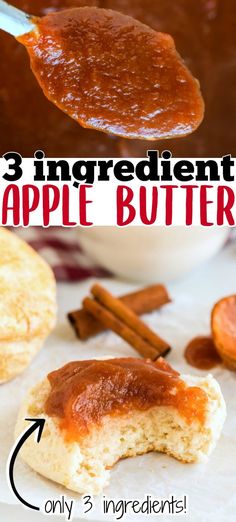 the ingredients for an apple butter recipe are shown