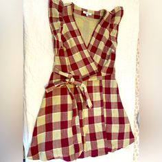 Madewell Gingham Wrap Dress. Never Worn! Fits Short As It Is A Petite Size. Good Weight With Lining. Bow Is A Good Length, Much Cuter When Actually On. Cotton Plaid V-neck Dress For Picnic, Cotton V-neck Plaid Dress For Picnic, Cotton V-neck Plaid Dress For Picnics, Summer Plaid Mini Dress, Gingham Plaid V-neck Dress For Day Out, Gingham Plaid Dress With V-neck For Day Out, V-neck Gingham Plaid Dress For Day Out, Gingham Plaid V-neck Dress For Brunch, Cotton Plaid Short Sleeve Dress For Brunch