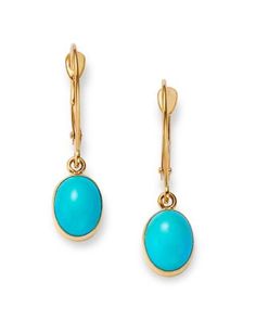 Bloomingdale's Fine Collection Turquoise Drop Earrings in 14K Yellow Gold Turquoise Drop Earrings, Yellow Gold Jewelry, Sleeping Beauty Turquoise, Turquoise Jewelry, Black Diamond, Blue Gold, Gold Jewelry, Jewelry Accessories, Pick Up