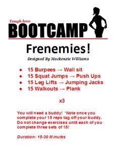 a flyer for boot camp with instructions on how to use it