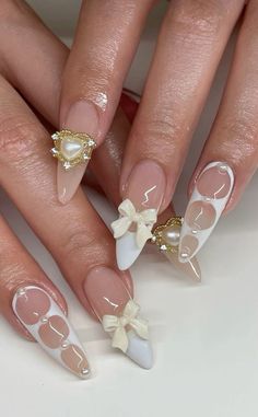 Nails Design Graduation, Leah Halton Nails, Acrylic Baddie Nails, Classy Graduation Nails, Elegant Almond Nails, Strong Healthy Nails, Trendy Almond Nails, Paznokcie Hello Kitty, Almond Gel Nails