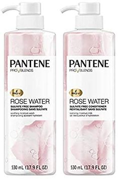 Amazon.com: Pantene, Shampoo and Sulfate Free Conditioner Kit, Paraben and Dye Free, Pro-V Blends, Soothing Rose Water, 17.9 fl oz, Twin Pack: Beauty Pantene Shampoo, Rose Perfume, Sulfate Free Shampoo, Micellar Water, Moisturizing Shampoo, Rose Scented Products, Moisturize Hair, Dye Free