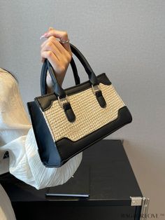 BagForLove - Versatile Color-block Classic Tote Bag: Fashionable Womens Crossbody for Casual & Commute Product Description Color Black Type Square Bag Pattern Type Colorblock Material PU Details Pictures Similar Products h2 { text-align: center; } /* æ¢è¡ */ li{ white-space: normal; word-break: break-all; word-wrap: break-word; } .red-box { width: 100%; display: flex; flex-direction: row; flex-wrap: wrap; justify-content: center; } .red-box > div { width: 190px; height: 250px; margin: 10px; } .red-box > div > a > img { width: 190px; height: 250px; } .size-box { width: 100%; margin: auto; white-space: nowrap; } .table { border-collapse: collapse; border-spacing: 0; width: 100%; table-layout: fixed; } tr, td, th { border: 1px solid rgb(175, 173, 173); padding: 10px 0px; text-align: center; Casual Black Rectangular Satchel, Black Square Box Bag For Casual Use, Black Square Box Bag For Errands, Casual Black Box Bag With Double Handle, Black Top Handle Satchel For Summer, Summer Black Top Handle Satchel, Black Large Capacity Straw Shoulder Bag, Large Capacity Black Straw Shoulder Bag, Black Square Box Bag With Handles