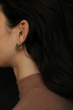 Understated hoop earrings cast from modified antique East African coins. Lightweight and perfect for day or night, these hoops appear either slim or bold depending on the angle. Available in recycled brass, solid sterling silver, gold vermeil or 14k yellow gold. Brass and sterling Shilling Hoops have sterling posts and backings, vermeil style is paired with 14k gold fill backings and the 14k gold Shilling Hoops have solid 14k posts and backings Approximately 20mm in diameter Kindly note our soli Timeless Brass Hoop Earrings, Vintage Small Hoop Earrings, Tarnish Resistant, Vintage Small Hoop Earrings Tarnish Resistant, The Angle, Gold Brass, Behind Ear Tattoo, The Crown, Gold Vermeil, Gold Filled