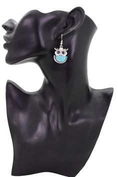 Ladies Western Fashion Casual Style Earrings Set Special Style Day / Night Evening Party Or Work JewelryStyle : Dangle western charm Condition : Brand NewColor : Silver metal charm + turquoise blue beads + black rhinestones Size: About 1 2/8" X 1" Closer: Hook closer Very Special Fashionable Earrings Set Beautiful For Every Day And For A Going Out Night. Brand New Trendy Urban Women Spring Summer Modern Collection Ladies Fashion Style Sexy Costume Jewelry For Women - perfect for day or night cla Metal Owl, Fashionable Earrings, Special Style, Jewelry Turquoise, Owl Bird, Chain Fashion, Western Jewelry, Day Night, Black Rhinestone