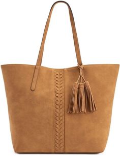 SONOMA Goods for LifeTM Winona Laced Tassel Tote Tote Bag Pattern Leather, Leather Purse Pattern, Tote Bag Pattern Free, Bag With Tassel, Womens Handbags, Brown Tote, Zipper Tote Bag