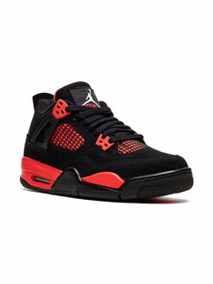 the air jordan iv is available in black and infrared red