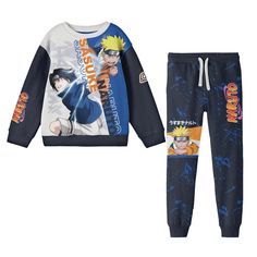 Gear up your little ninja with this officially licensed Naruto youth 2-piece sweatshirt and joggers set. The crew neck pullover features an oversized graphic of the epic showdown between Sasuke and Naruto, while the joggers showcase the iconic Naruto character and the series' title logo. Crafted from a cozy blend of 60% cotton and 40% polyester fleece, this set ensures maximum comfort and warmth. Whether they're practicing jutsus or just hanging out with friends, this Naruto sweatshirt and jogge Sasuke Vs Naruto, Sasuke And Naruto, Ninja Gear, Sasuke Vs, Joggers Set, Naruto Sasuke, M 16, Sweatshirt Set, Popular Anime