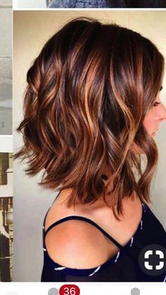 Hair Color Ideas For Short Brunette Hair, Different Red Highlights, Coffee Hair Color With Highlights, Brunette With Caramel Highlights Honey Short Hair, Medium Length Haircut For Red Hair, Brunette Bob With Red Highlights, Baylage On Brunette Hair, Women’s Hairstyles For 2023, Hair Color Trends For Short Hair