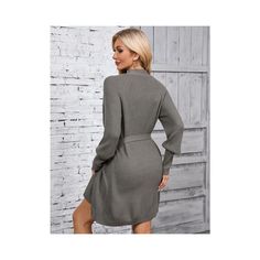 This women's fall tie waist sweater dress is made from soft, cozy knit fabric, providing warmth and comfort for cooler months while allowing easy movement. It features an elegant V-neckline, a flattering wrap design, and a tie waist detail that creates a feminine silhouette. With long sleeves and a sophisticated knit texture, this versatile mini dress is suitable for various occasions, including casual outings, dinner dates, and office wear. Style it with knee-high boots or ankle booties, layer with a tailored coat or long cardigan, and accessorize with a statement belt or jewelry for a chic appearance. Designed for women who value elegance and comfort, it is an essential addition to any fall wardrobe. Fall Sweater Dress, Wrap Sweater Dress, Sweater Mini Dress, Bodycon Sweater, Dinner Dates, Tailored Coat, Long Sweater Dress, Knit Texture, Knitted Bodycon Dress