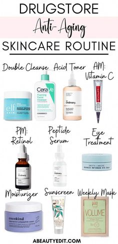 You can find some powerful and anti-aging skincare essentials at the drugstore which you can easily incorporate into your skincare routine without breaking the bank. From Vitamin C to retinol and peptides to acids these products are a great introduction to anti-aging skincare. Anti Aging Skin Products 30s, Skincare Over 40 Anti Aging, Skin Care Routine 30s Anti Aging, Affordable Anti Aging Skin Care Routine, 30s Skincare Routine Anti Aging, Simple Anti Aging Skincare Routine, Antiaging Skincare Routine 30s, Skin Care Drugstore Products, Best Anti Aging Skin Care 30s