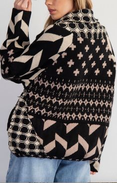 This ethnic printed knit sweater pullover cardigan is the perfect addition to your wardrobe. Stay warm and stylish with its unique design and comfortable fit. Perfect for any occasion, this cardigan will make you stand out in the best way possible. Elevate your fall wardrobe with our Ethnic Printed Knit Sweater Pullover Cardigan! This unique design cardigan will add a touch of personality to your look while keeping you cozy in the chilly weather. Embrace the fall vibes with this must-have piece. Pullover Cardigan, Denim Accessories, Chilly Weather, Dress Jewelry, Sweater Pullover, Caicos Islands, Fall Wardrobe, Fall Vibes, Trinidad And Tobago