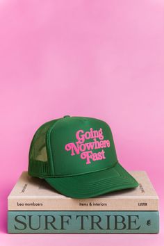 Where are we headed? Nowhere. How are we getting there? Fast! This hat is made to order and will ship in 3-5 business days MADE TO ORDER PRODUCTS ARE FINAL SALE Outfit Biker Shorts, Trucker Hat Outfit, Outfit Biker, Funny Trucker Hat, Pink Trucker Hat, Trendy Caps, Going Nowhere, Outfit Grunge, Custom Trucker Hats