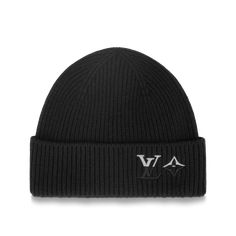 LOUIS VUITTON® - Lv Dual Beanie - Black Louis Vuitton Street Style, Designer Beanie Hats, Cool Beanies, Popular Clothing Brands, Apparel Design Inspiration, Designer Beanies, Knit Hats, Cool Outfits For Men, Louis Vuitton Official