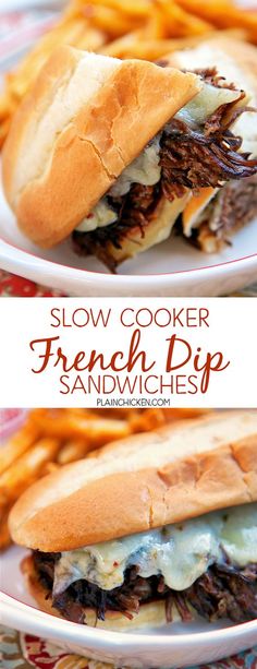 this slow cooker french dip sandwich is delicious and easy to make