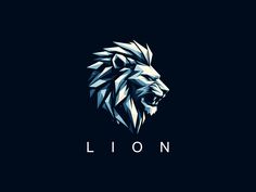 the lion logo on a dark background