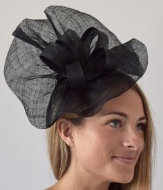 theheadwearboutique.com ($61 USD)- Tia Large Black Derby Fascinator, Kentucky Derby Fashion 2019, Royal Wedding Hats – The Headwear Boutique Head Rap, Spring Racing Fashion, Kentucky Derby Fashion, Tea Hat, Oaks Day, Wearable Sculpture, White Fascinator, Dressy Hats, Red Fascinator