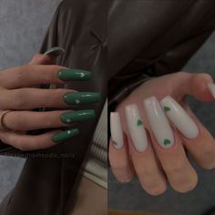 Fun Summer Acrylic Nail Designs, Pastel Glazed Nails, Light Green Nails Coffin, Nails Two Colors, Green Long Nails, Casual Nails, Acrylic Nails Coffin Pink, Soft Nails