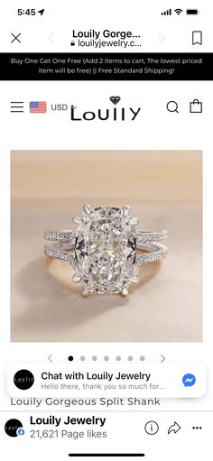 an image of a diamond ring on the app store's mobile page, which is also available for purchase