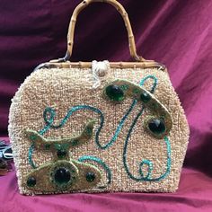 Vintage 40s Straw Bambo Hand Bag Japan Purse 50s 60s Raffia Novelty MCM Large | eBay Modern Accessories, Vintage Glamour, Vintage Handbags, Beige Color, Vintage Accessories, Straw, Bag Accessories, Bag Lady, Vintage Fashion