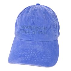 Thanks for looking at our item! Please message us with any questions or if we've made an error and we'll be happy to help. Vintage Blue Hat With Flat Brim, Blue Cotton Flat Brim Baseball Cap, Classic Blue Cap Hat, Vintage Blue Short Brim Hat, Vintage Blue Flat Brim Hat, Vintage Adjustable Blue Baseball Cap, Vintage Blue Adjustable Baseball Cap, Blue Cotton Hat With Curved Brim, Vintage Blue Dad Hat