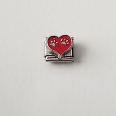 Cute Link Stainless Steel For Nomination Bracelet * Size 1 Mm * Cute Red Love Heart Paw Prints * Great Gift Too! * New Boutique Item! Personalize Your Nomination Bracelet With This Beautiful Link Today! #Nomination,#Link,#Dog,#Stainless Steel,#Bracelet Red Heart Beads Charm Bracelet For Gift, Red Charm Bracelet With Heart Beads For Gift, Red Charm Bracelet With Heart Charm As Gift, Personalized Red Charm Bracelet For Valentine's Day, Red Nickel-free Charm Bracelet As Gift, Red Nickel-free Charm Bracelet For Gift, Red Heart-shaped Charm Bracelet Gift, Valentine's Day Heart Charm Stainless Steel Bracelet, Red Nickel-free Metal Bracelets