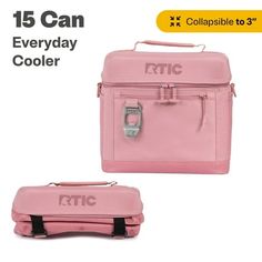 two pink bags with the words rric on them