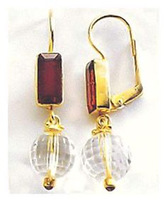 Felicity Fairchild 14k Gold Garnet and Crystal Earrings | Etsy Elegant Faceted Round Bead Crystal Earrings, Elegant Amber Round Bead Earrings, Faceted Crystal Earrings For Formal Occasions, Elegant Briolette Garnet Earrings, Elegant Garnet Briolette Earrings, Elegant Faceted Garnet Earrings, Gold Multi-stone Garnet Jewelry, Gold Garnet Multi-stone Jewelry, Elegant Faceted Crystal Earrings