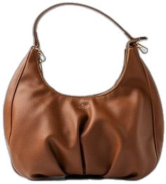 Elegant Daily Use Shoulder Bag With Leather Backing, Elegant Formal Cognac Hobo Bag, Elegant Cognac Hobo Bag For Office, Elegant Evening Hobo Bag With Leather Backing, Elegant Brown Hobo Bag With Soft Leather, Elegant Cognac Hobo Bag With Leather Lining, Elegant Cognac Hobo Shoulder Bag, Elegant Brown Hobo Bag For Work, Chic Hobo Bag With Leather Backing