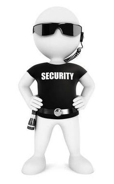 a security man with sunglasses on his head and handcuffs around his neck royalty illustration stock images