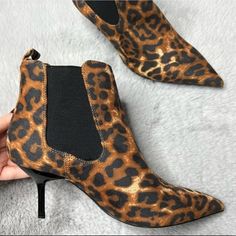 Animal Print Ankle Boots From Bershka. Pointed Toes. Skinny Black Shiny Low Heels. European Size 36. Never Worn, No Tags Or Box. Leopard Print High Heel Boots For Party, Brown Ankle-high Heeled Boots For Party, Leopard Print Boots For Fall Party, Fall Party Leopard Print Boots, Brown Closed Toe Party Booties, Brown Closed Toe Booties For Party, Brown High Heel Booties For Party, Brown Pointed Toe Party Booties, Brown Ankle Heeled Boots For Party