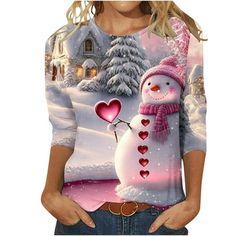 Patlollav Merry Christmas Ladies Tops Clearance,Womens Fashion Round Neck Long Sleeve T-Shirt Tops Shirt Jumper Dear customer Welcome to PATLOLLAV. We are a fashion store that has been operating on Walmart for many years. Our main products are female clothes, including dresses, shirts, blouses, bikinis, jackets, coats, sweaters, and so on. We are committed to building a female fashion gathering place to satisfy each customer. Therefore, we are willing to hear any suggestions from you, and bring Pink Crew Neck Top For Christmas, White Crew Neck Blouse For Winter, Pink Graphic Print Christmas Tops, Pink Christmas Graphic Print Tops, Cute Winter Graphic Print Top, Red Long Sleeve Top For Gifts, Cute Winter Holiday Tops, Holiday Long Sleeve Top With Graphic Print, Pink Holiday Top With Graphic Print