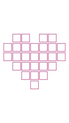 a heart shape with squares in the middle