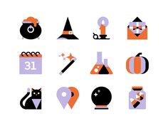 a collection of halloween themed icons