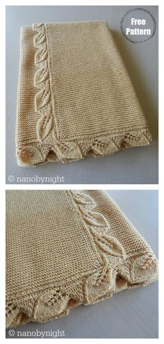 two pictures showing how to crochet the edge of a blanket with fringes