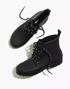 The Lace-Up Lugsole Rain Boot Madewell Boots, Rain Boots Women, Platform Chelsea Boots, Black Rain Boots, Ankle Rain Boots, Chelsea Rain Boots, Womens Rain Boots, Madewell Shoes, Rain Boot