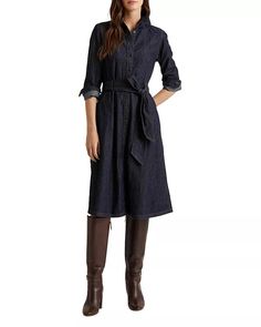 Ralph Lauren - Denim Shirt Dress Denim Shirt Dress Women, Ralph Lauren Denim Shirt, Ralph Lauren Womens Clothing, Denim Belt, Ralph Lauren Denim, Ralph Lauren Long Sleeve, Denim Shirt Dress, Midi Shirt Dress, Women's Wardrobe