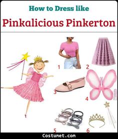 the instructions for how to dress like pinklicious pinketon, including ballet shoes and