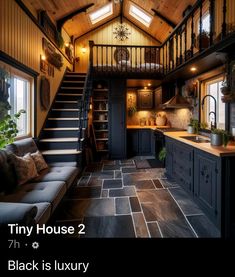 the tiny house 2 is in black is luxury