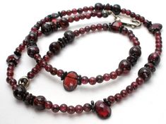 Bohemian Garnet Bead Necklace 17 Vintage - The Jewelry Lady's Store Gemstone Beads Jewelry, Knot Necklace, Vintage Bohemian, Gemstone Necklace, Garnet, Gemstone Beads, Gemstone Jewelry, Jewelry Box, Beaded Jewelry