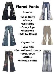 Where To Find Y2k Clothes, Vinted Keywords, Vinted Tips, Clothing Tips, 2000s Fashion Outfits, Fashion Mistakes, Flared Pants