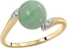 a green jade and diamond ring in yellow gold