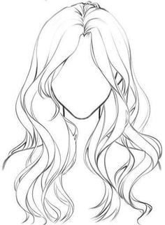 a drawing of a woman's head with long hair