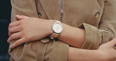 A minimal, modernist watch with a soft white, pearlized dial. Eight Cabochon pearls have been hand-set on the face of the watch, marking the eight lunar phases. Paired with a rose gold mesh strap. Lunar Phases, Lunar Phase, The Watch, Long Time Ago, A Rose, Soft White, Leather Band, Natural Leather, Italian Leather