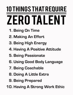 the ten things that require zero talent