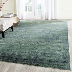 Safavieh Mystique MYS920G Green/Multi Area Rug  Feature Chic Area Rug, Bedroom Area Rug, Polyester Rugs, Green Area Rugs, On The Floor, Green Rug, Distressed Rugs, Cool Rugs, Online Home Decor Stores