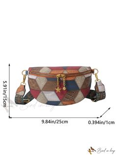 Bird in Bag - Multicolor Metal Decorated PU Portable Crossbody Bag with Multiple Compartments and Zipper Closure, Suitable for Womens Trendy Multicolor Shoulder Bag With Zipper, Multicolor Crossbody Chest Bag For Daily Use, Multicolor Crossbody Belt Bag For Daily Use, Retro Multicolor Shoulder Bag With Phone Holder, Adjustable Multicolor Crossbody Bags, Multicolor Belt Bag For Daily Use, Trendy Multicolor Crossbody Belt Bag, Multicolor Shoulder Chest Bag With Adjustable Strap, Trendy Multicolor Belt Bag With Adjustable Strap