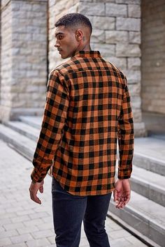 Stay warm and stylish this winter with our Men's Plaid Brushed Flannel Long Sleeve Shirt. The soft, brushed fabric offers both comfort and durability while the classic plaid pattern adds a pop of color to your wardrobe. Perfect for any casual or outdoor occasion. 60% Cotton, 40% Polyester Care instructions Machine Wash Men's flannel shirt is made of high quality brushed flannel, soft, comfortable, warm, lightweight, which can make you feel warm and comfortable when you put it on. Size Chart (Inc Winter Knit Hats, Red Checkered, Mens Flannel Shirt, Mens Flannel, Mens Plaid, Loose Fitting Tops, Boot Accessories, Sequin Beading, Winter Knits