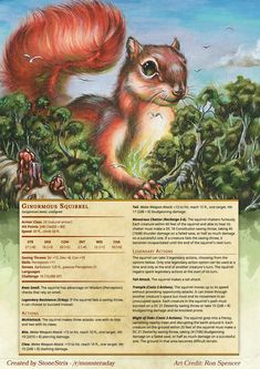 an image of a red squirrel in the forest with information about it's habitat